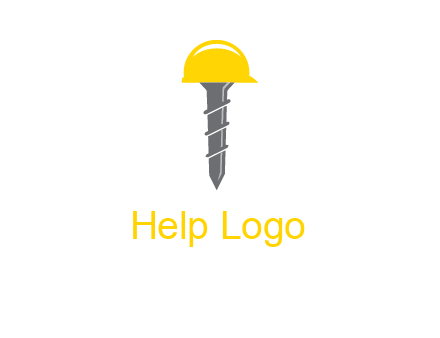 screw wearing construction hat logo