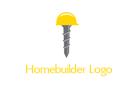 screw wearing construction hat logo