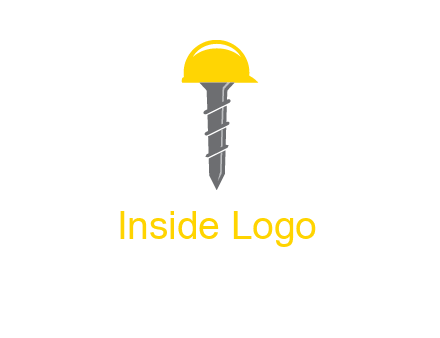 screw wearing construction hat logo