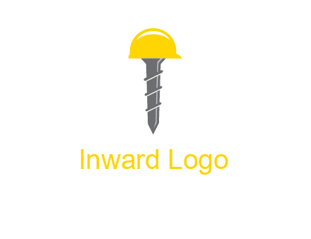 screw wearing construction hat logo