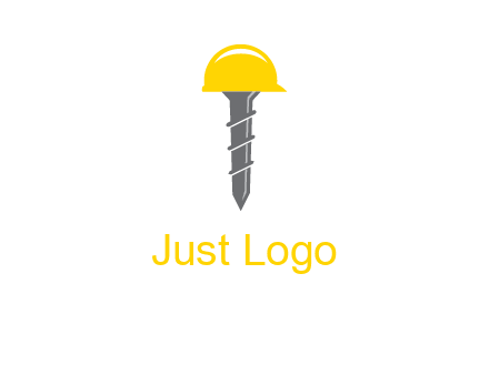 screw wearing construction hat logo