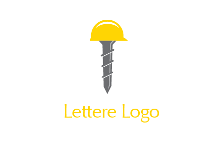screw wearing construction hat logo
