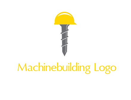 screw wearing construction hat logo