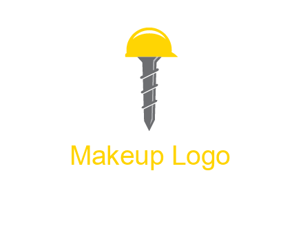 screw wearing construction hat logo