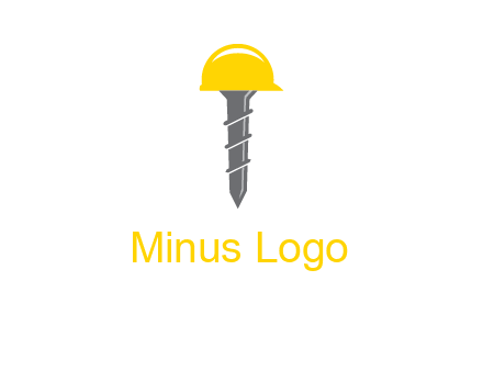 screw wearing construction hat logo