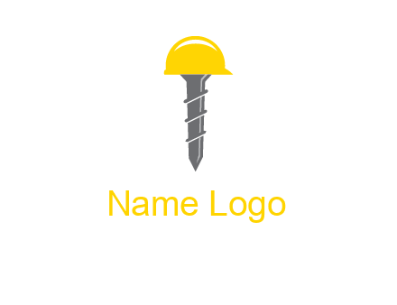 screw wearing construction hat logo