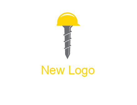 screw wearing construction hat logo