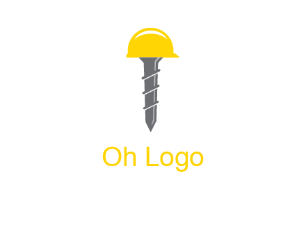 screw wearing construction hat logo