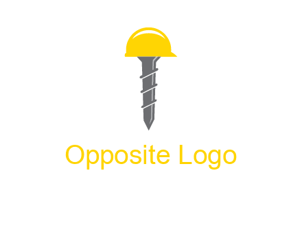 screw wearing construction hat logo