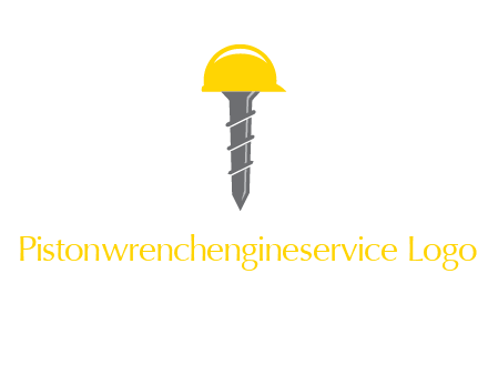 screw wearing construction hat logo