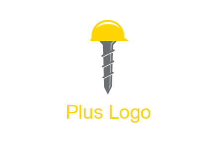 screw wearing construction hat logo