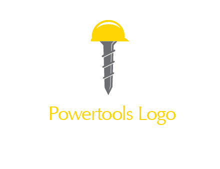 screw wearing construction hat logo