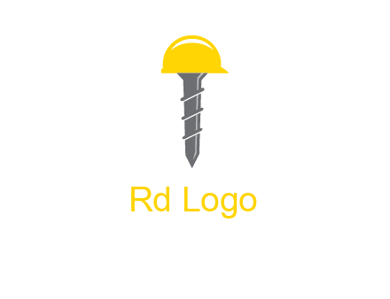screw wearing construction hat logo