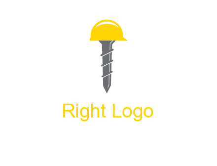 screw wearing construction hat logo