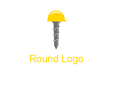 screw wearing construction hat logo