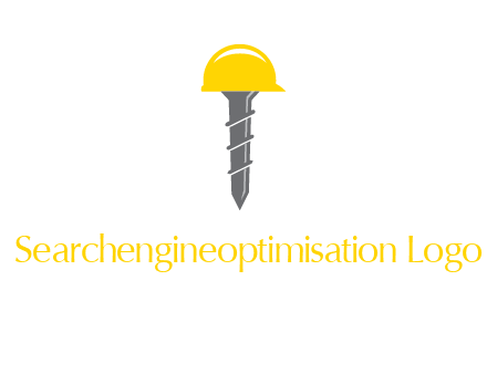 screw wearing construction hat logo