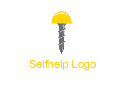 screw wearing construction hat logo