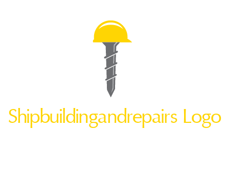 screw wearing construction hat logo