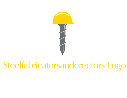 screw wearing construction hat logo