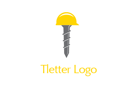 screw wearing construction hat logo