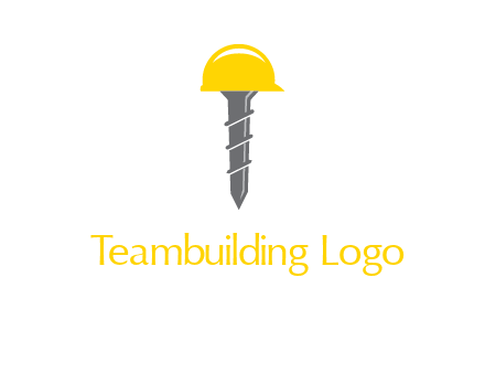 screw wearing construction hat logo