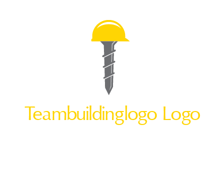 screw wearing construction hat logo