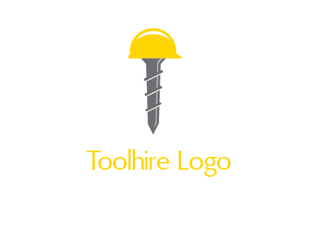 screw wearing construction hat logo