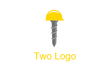 screw wearing construction hat logo