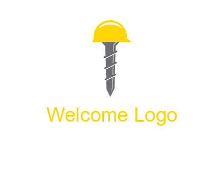 screw wearing construction hat logo