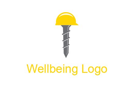 screw wearing construction hat logo