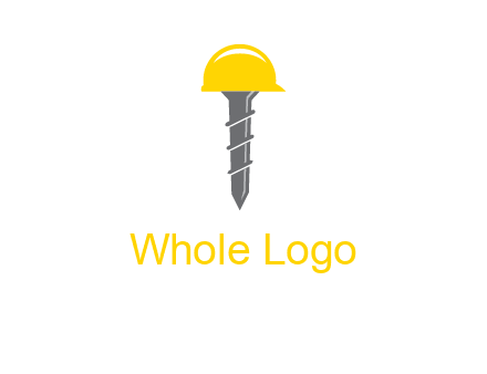 screw wearing construction hat logo