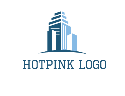 outline of skyscrapers logo