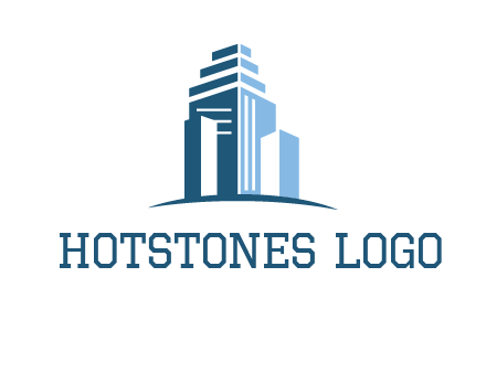 outline of skyscrapers logo