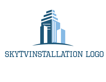 outline of skyscrapers logo