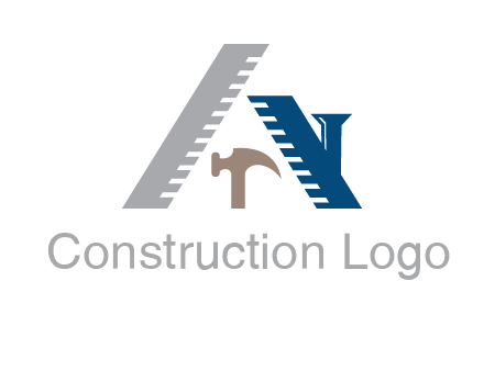 carpentry or construction tools logo with a hammer