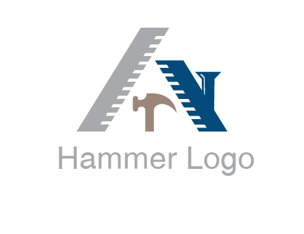 carpentry or construction tools logo with a hammer