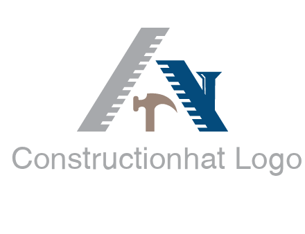 carpentry or construction tools logo with a hammer