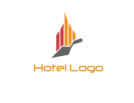 construction logo with a trowel