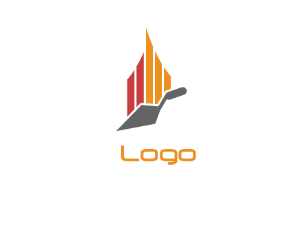 construction logo with a trowel