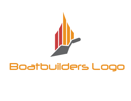 construction logo with a trowel