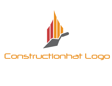 construction logo with a trowel