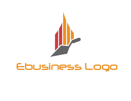 construction logo with a trowel