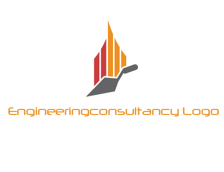 construction logo with a trowel