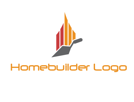 construction logo with a trowel