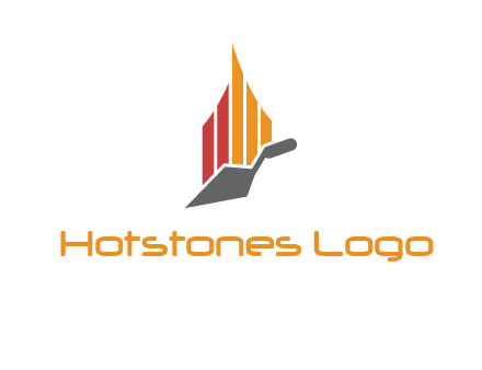 construction logo with a trowel