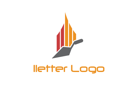 construction logo with a trowel