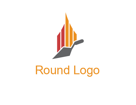 construction logo with a trowel