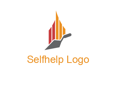 construction logo with a trowel