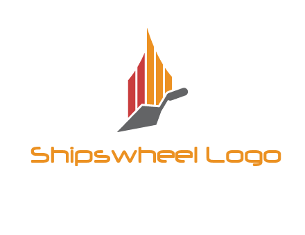 construction logo with a trowel