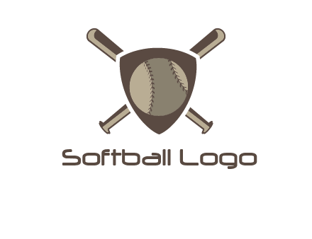 baseball bats behind a shield with a baseball
